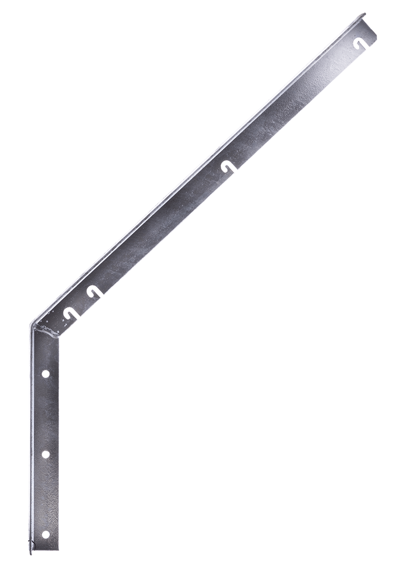 23487-4-Prikkeldraadhouder-schuin-3mm-40mm-570mm-280mm-Verzinkt Stacheldrahthalter 45° Verzinkt 3mm 4cm