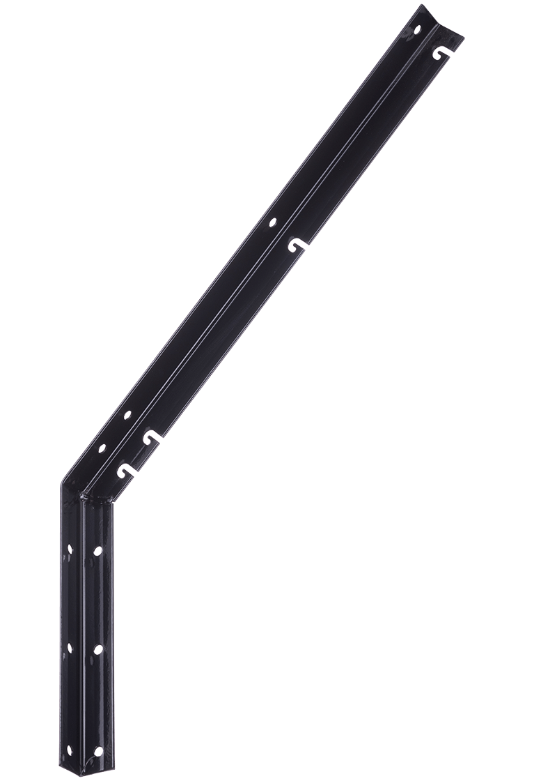23489-3-Prikkeldraadhouder-schuin-3mm-40mm-570mm-280mm-Zwart Stacheldrahthalter 45° Schwarz 3mm 4cm