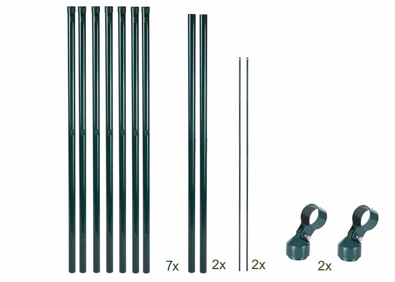 garmix-set-palen-105cm-voor-gaas-7-stuks Zaunpfostenset Metall 105cm Grün 7 Stück