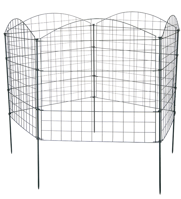 23418-3-Convex-vijver-tuingaas-11-delig-71x79cm-6X6cm-maas-groen Teichzaun-Set 11-teilig 71x79cm 6x6cm Grün