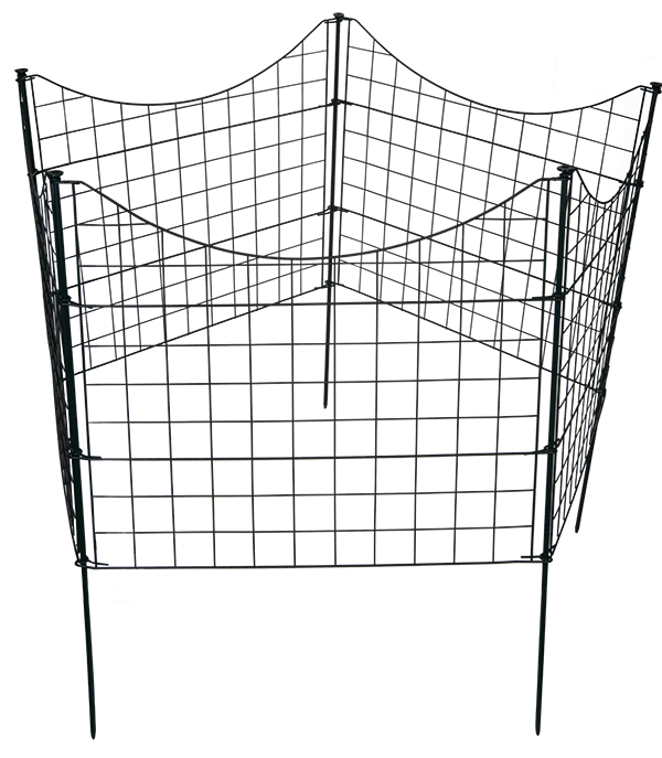 23421-3-Concave-vijver-tuingaas-11-delig-71x53cm-6X6cm-maas-zwart Teichzaun-Set 11-teilig 71x53cm 6x6cm Schwarz